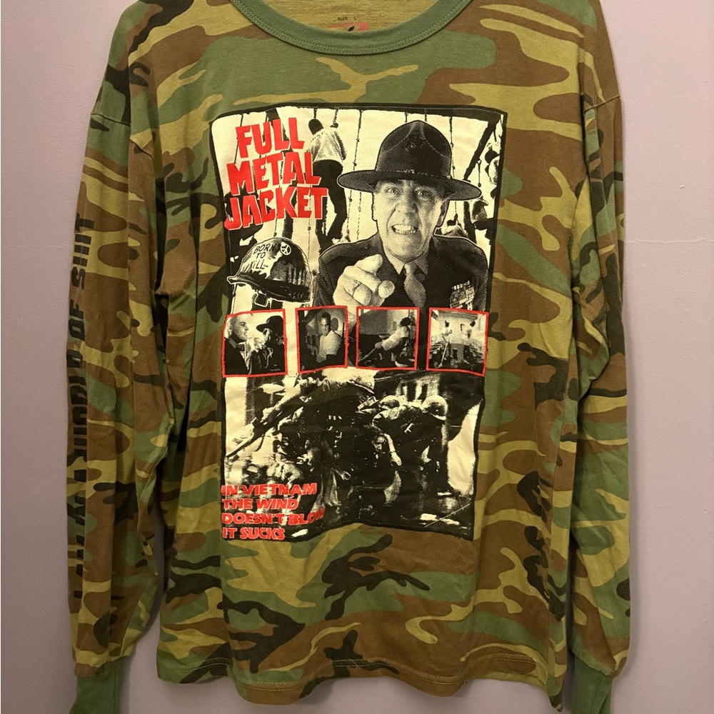 Full‎ Metal Jacket Movie RARE Shirt L  In a World of Sh!t Hartman Rothco Camo